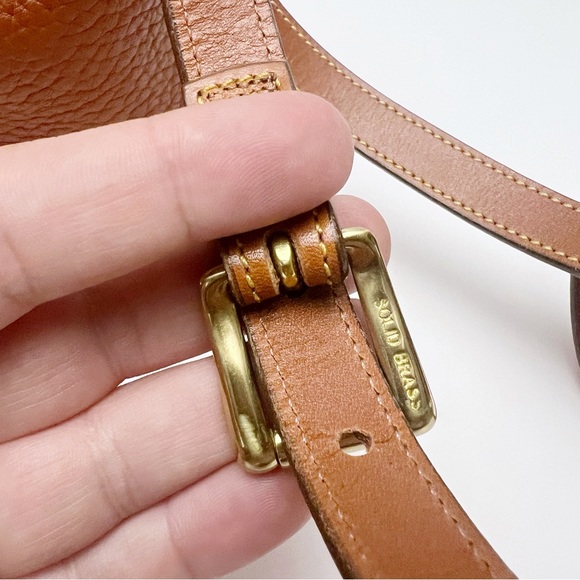 Vintage Dooney & Bourke Mini Bucket Drawstring Shoulder Bag Cognac Leather - Picture 10 of 16